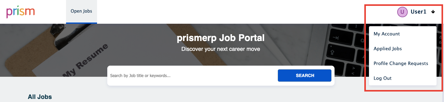 user profile will show